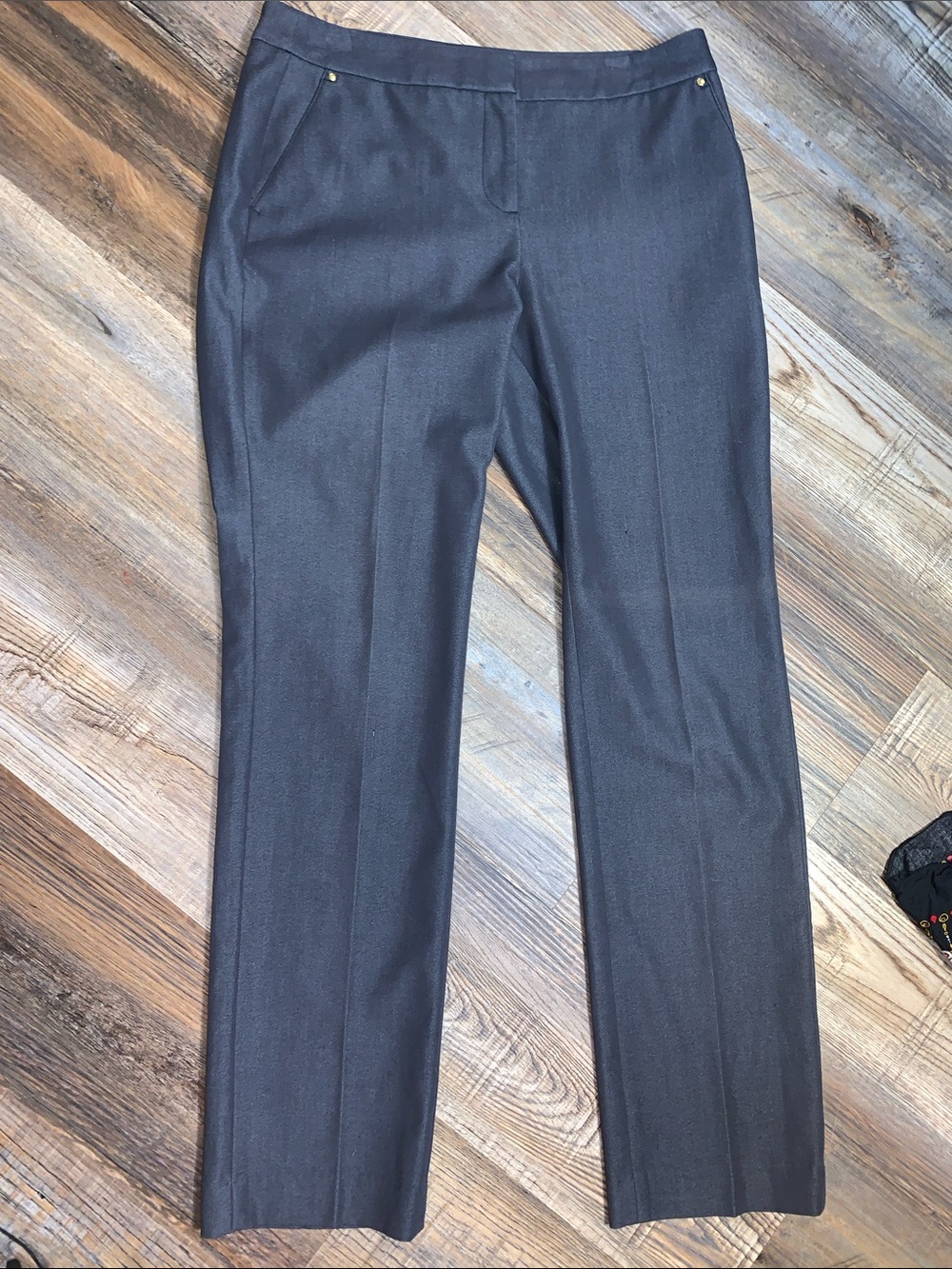 Dana Buchman Charcoal Gray Straight-Leg Trousers